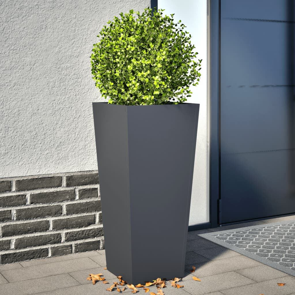 Garden Planters Anthracite 2 pcs 35x35x75 cm Steel
