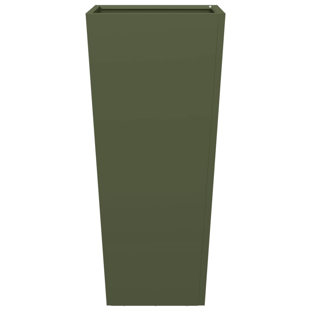 Garden Planters Olive Green 2 pcs 35x35x75 cm Steel