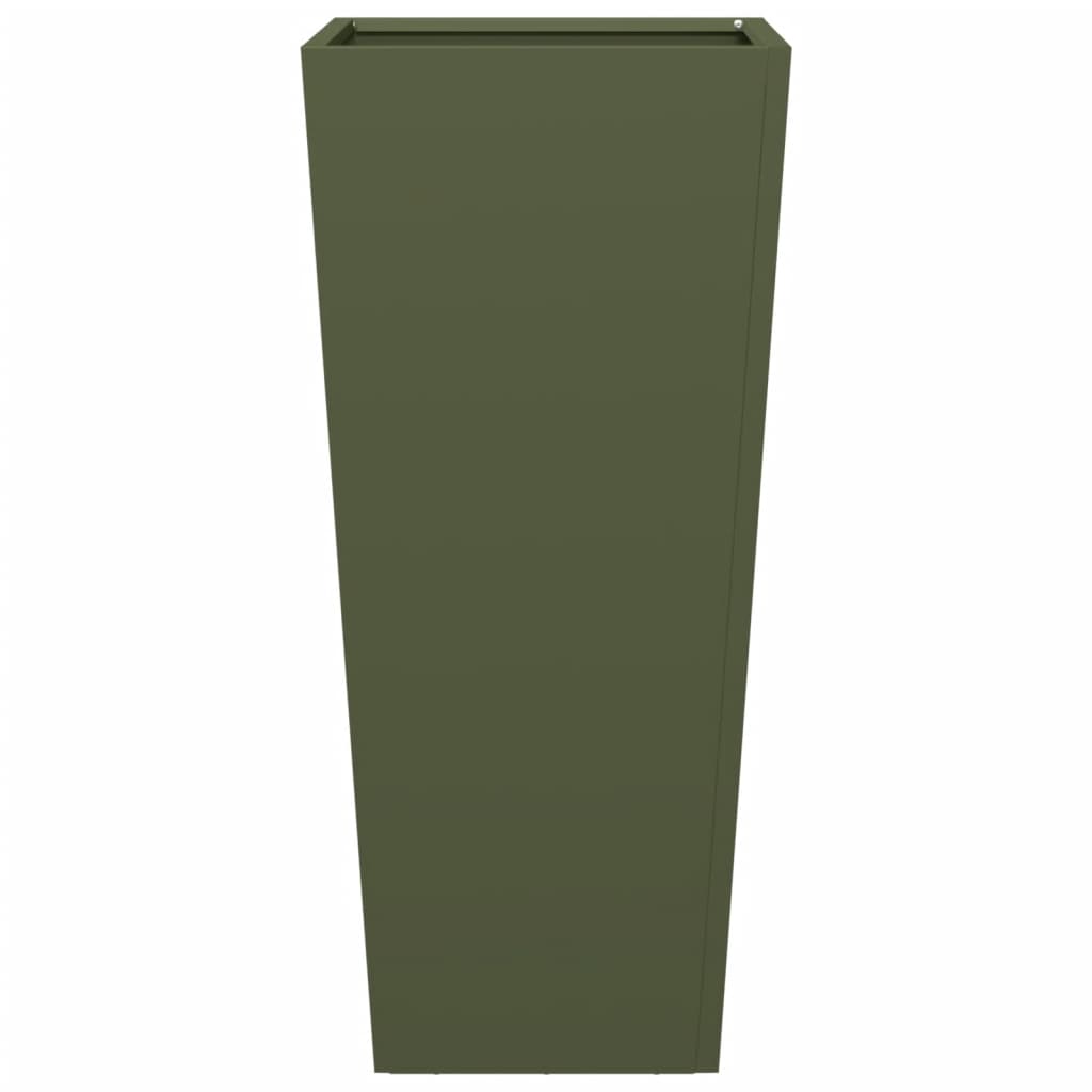 Garden Planters Olive Green 2 pcs 35x35x75 cm Steel
