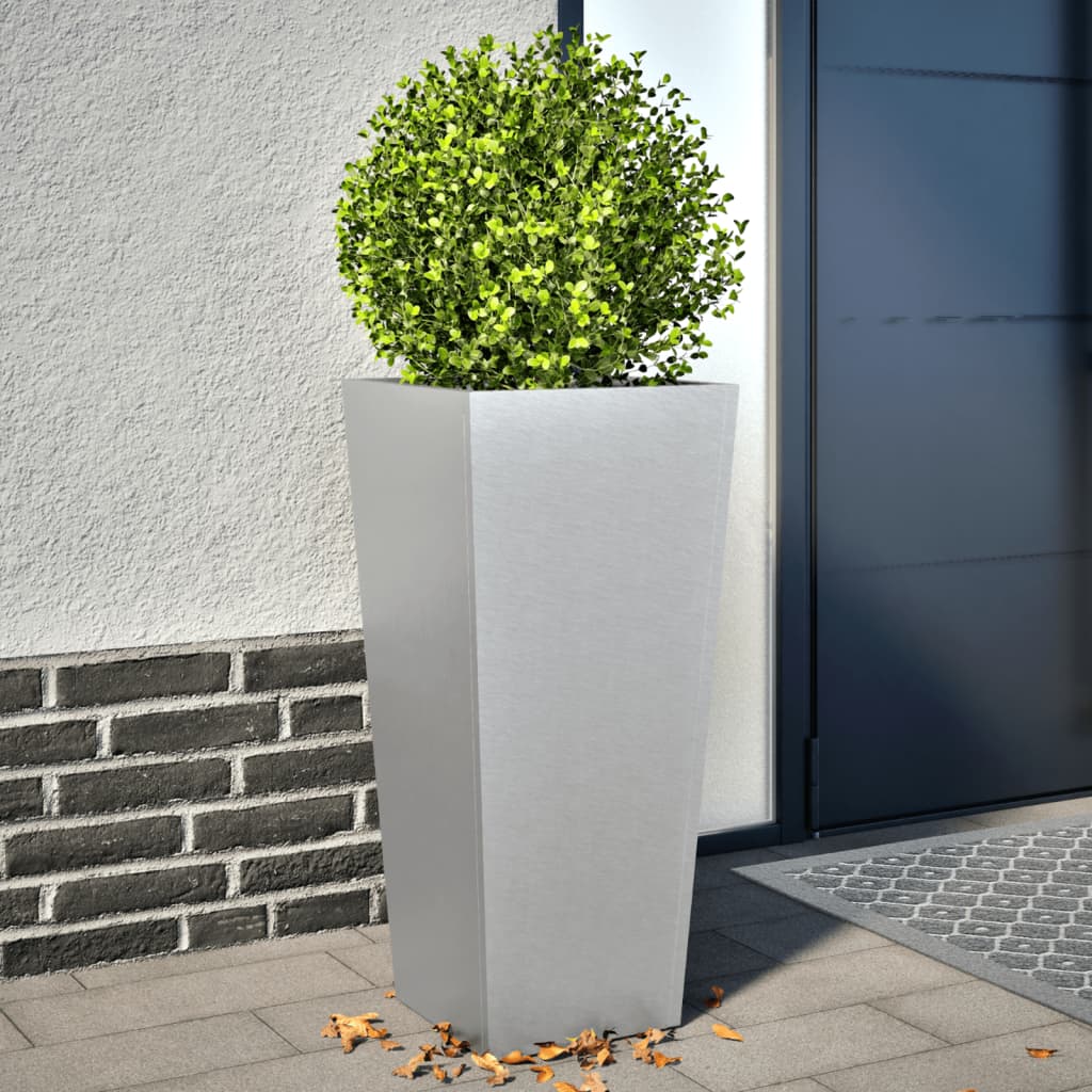 Garden Planters 35x35x75 cm 2 pcs Galvanised Steel