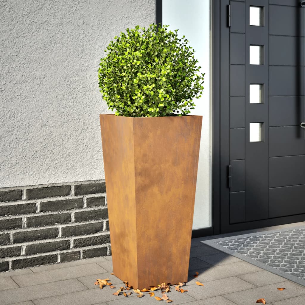 Garden Planter 35x35x75 cm Weathering Steel