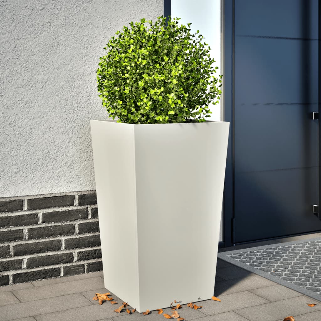 Garden Planter White 45x45x75 cm Steel