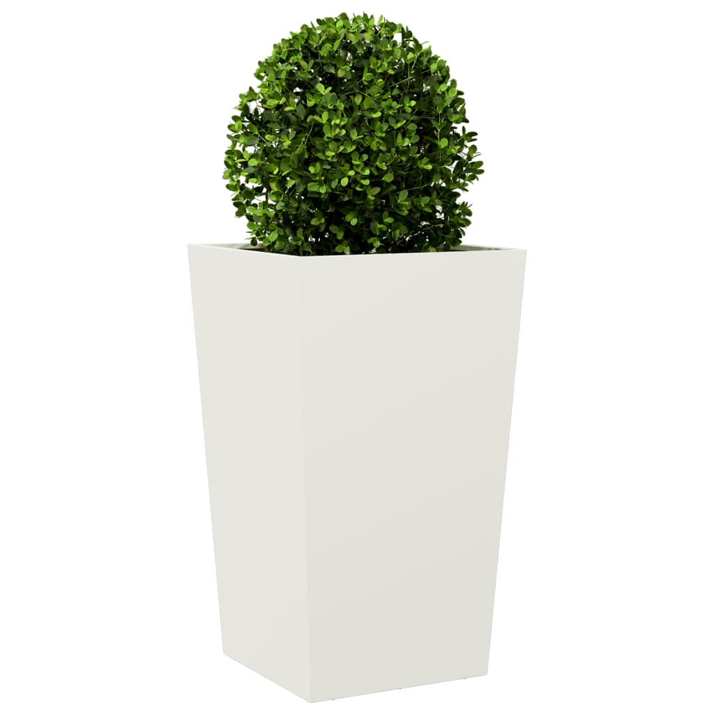 Garden Planters White 2 pcs 45x45x75 cm Steel