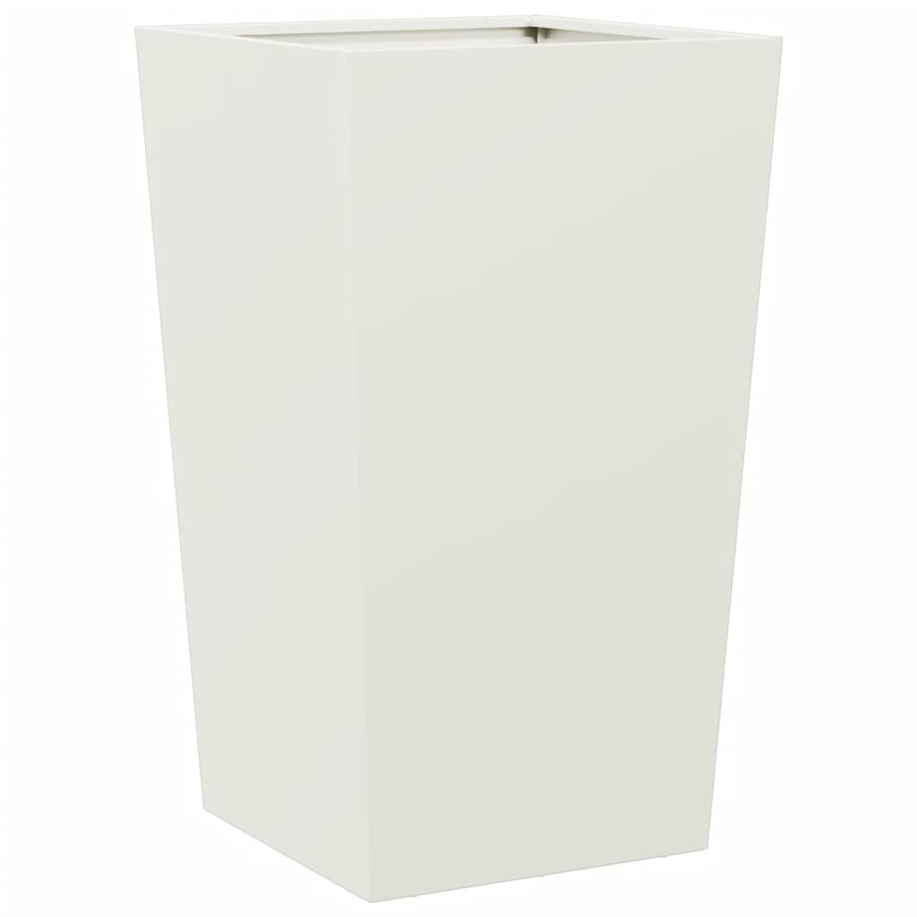 Garden Planters White 2 pcs 45x45x75 cm Steel