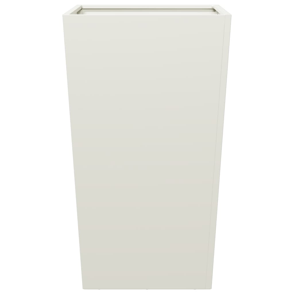 Garden Planters White 2 pcs 45x45x75 cm Steel
