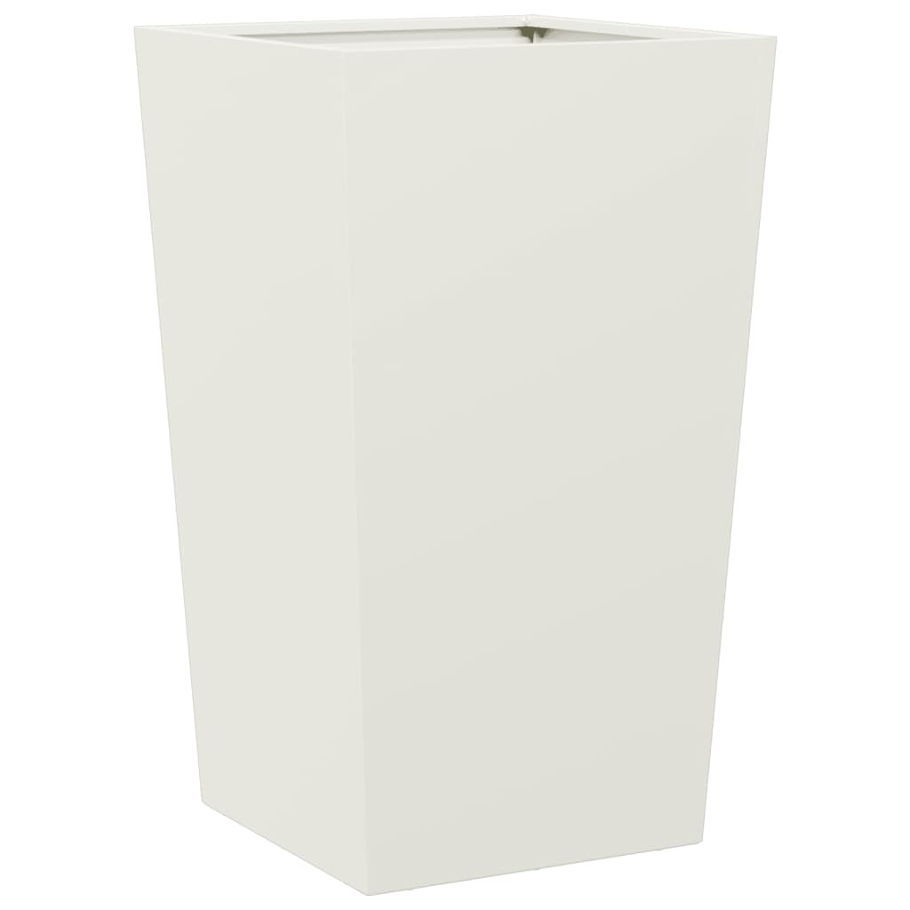 Garden Planters White 2 pcs 45x45x75 cm Steel