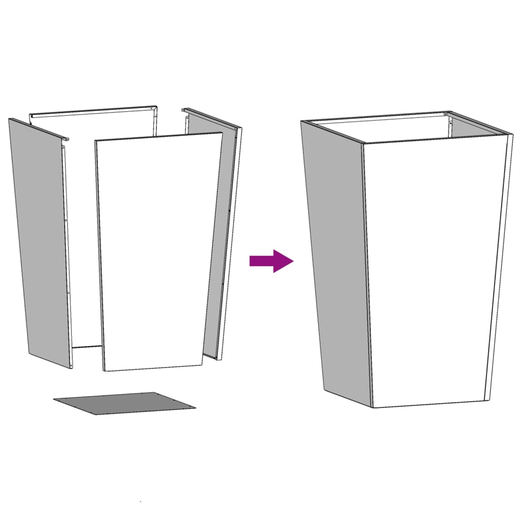 Garden Planters White 2 pcs 45x45x75 cm Steel