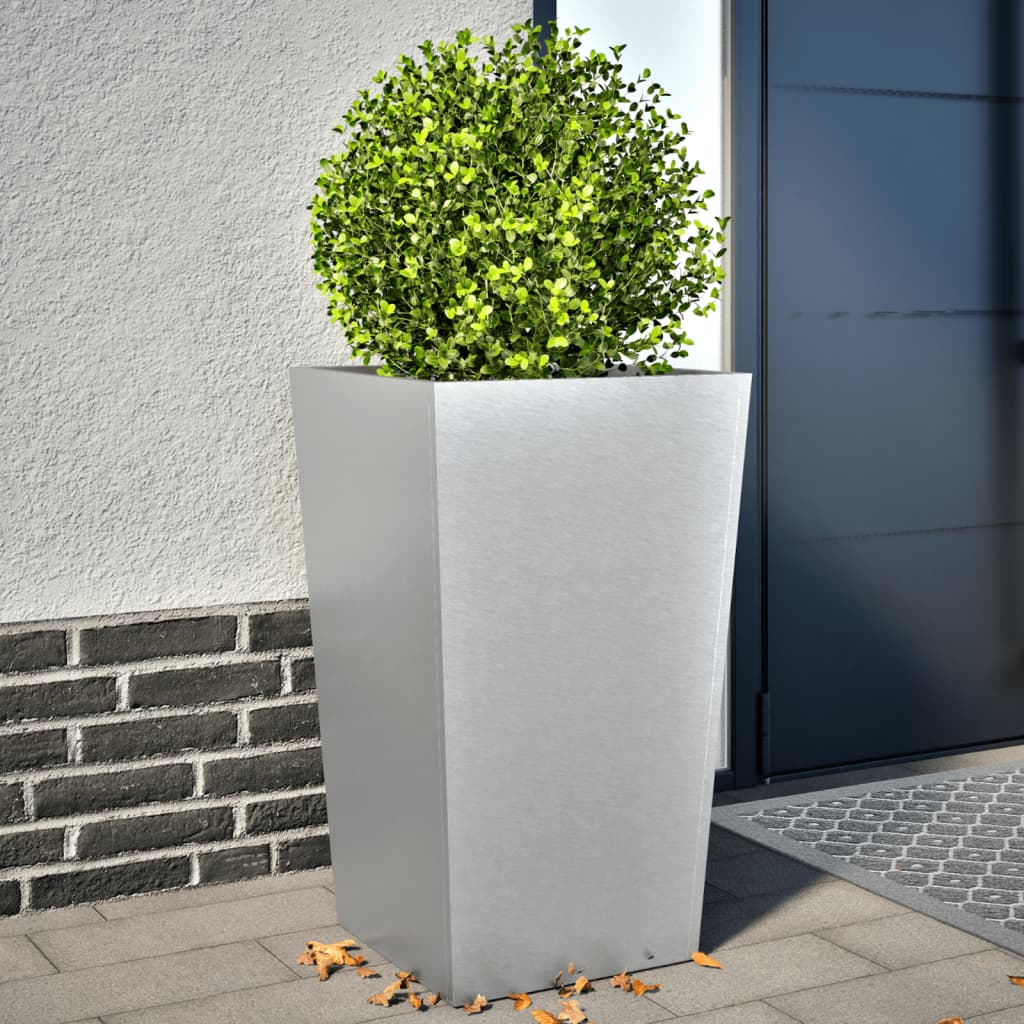 Garden Planters 45x45x75 cm 2 pcs Galvanised Steel