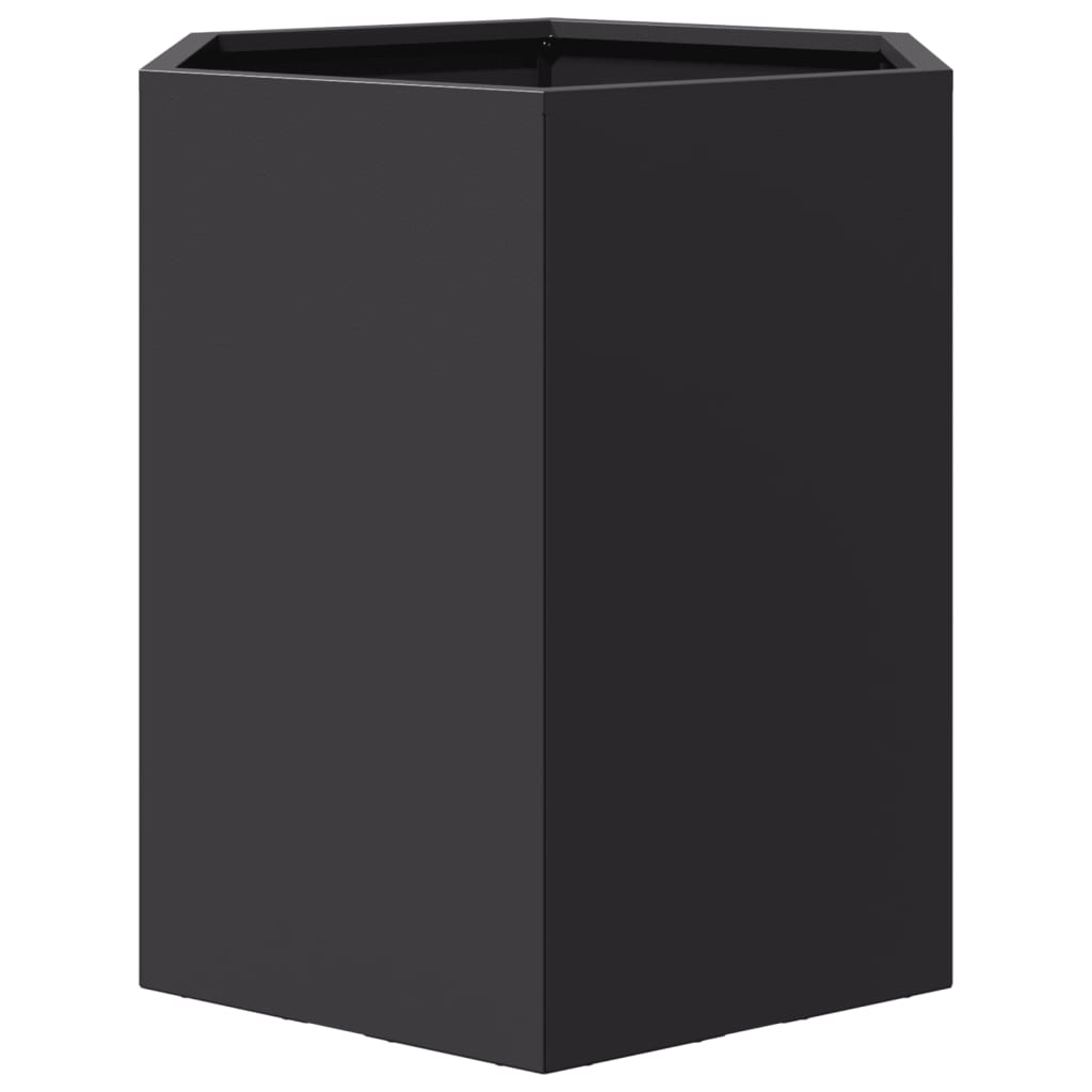 Garden Planter 2 pcs Black Hexagon 46x40x45 cm Steel