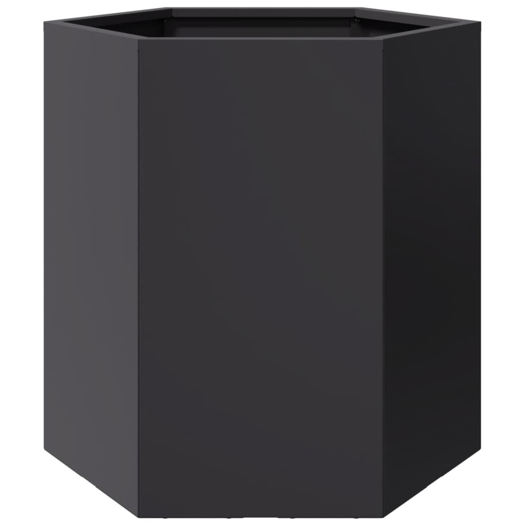 Garden Planter 2 pcs Black Hexagon 46x40x45 cm Steel