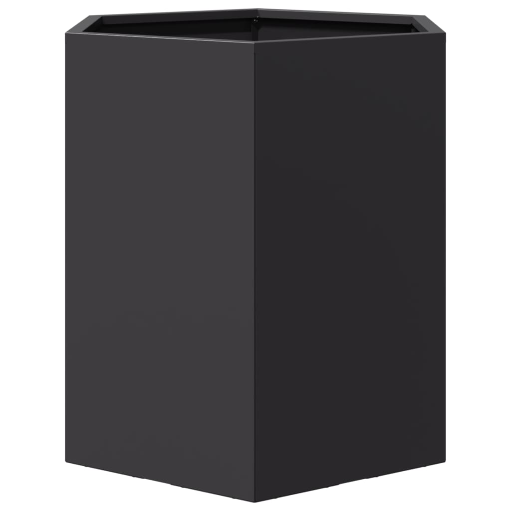 Garden Planter 2 pcs Black Hexagon 46x40x45 cm Steel