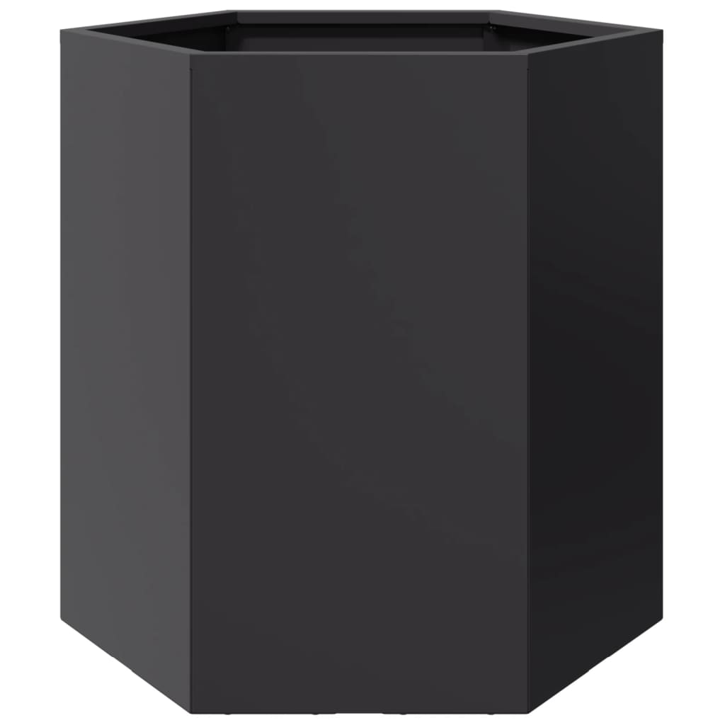 Garden Planter 2 pcs Black Hexagon 46x40x45 cm Steel