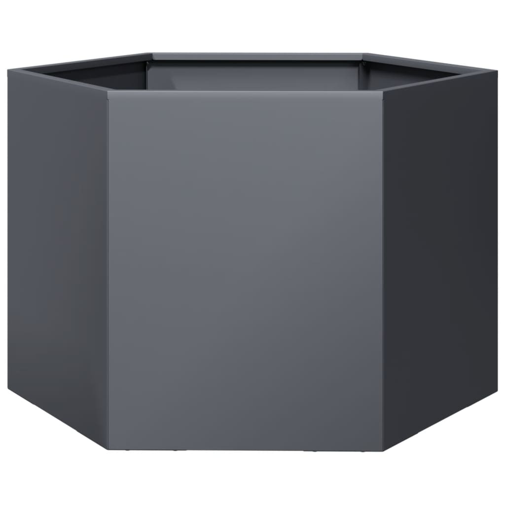 Garden Planter Anthracite Hexagon 69x60x45 cm Steel
