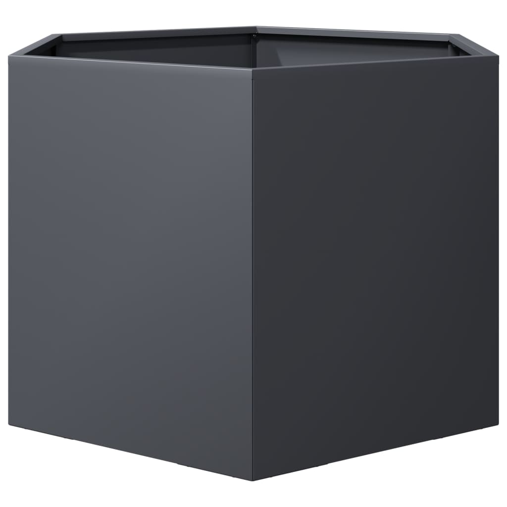 Garden Planter Anthracite Hexagon 69x60x45 cm Steel