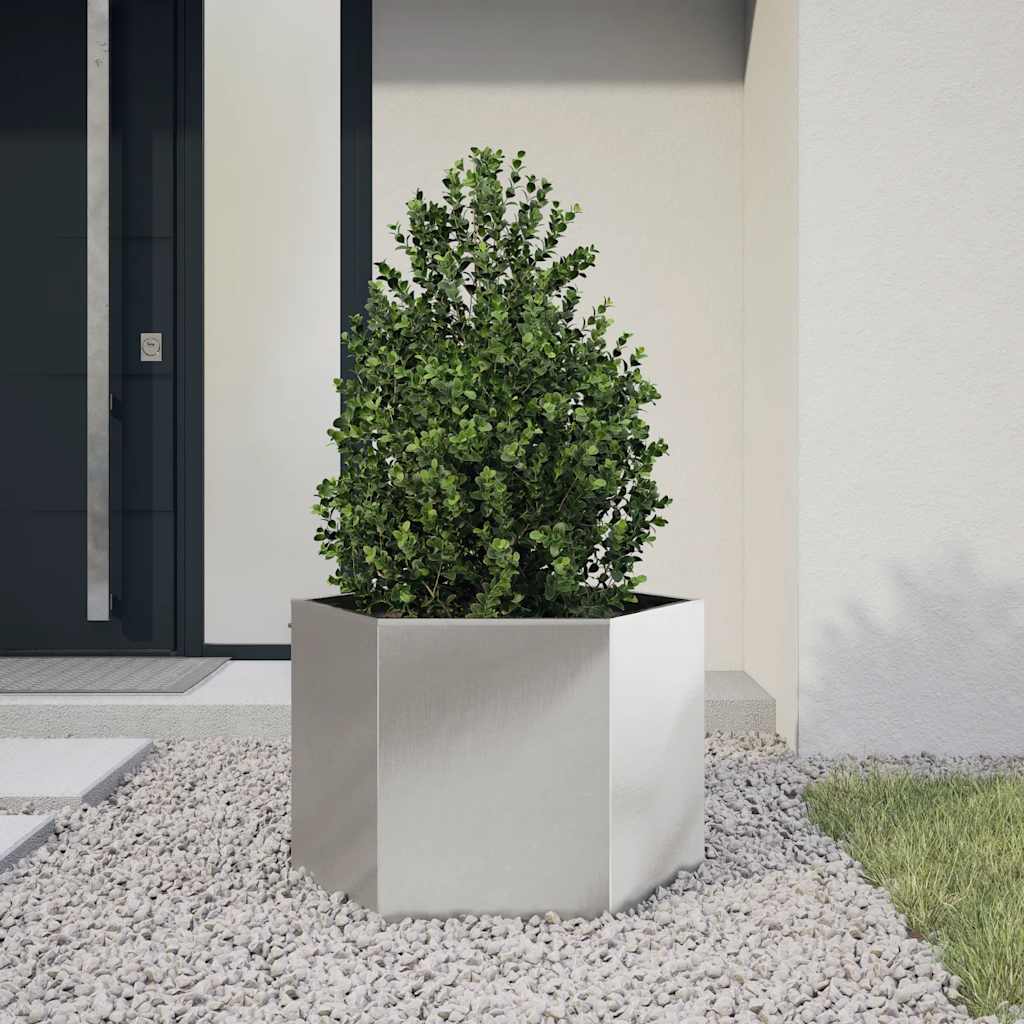 Garden Planter Hexagon 69x60x45 cm Stainless Steel