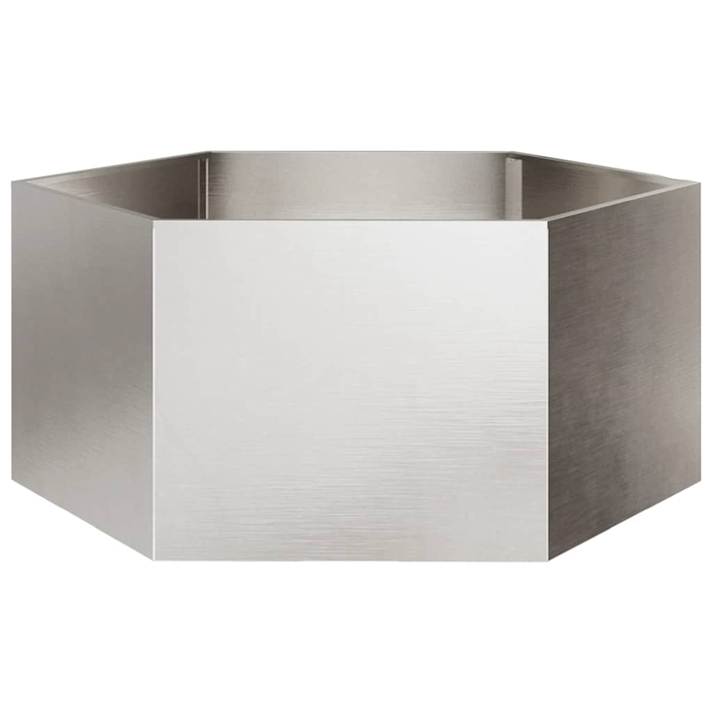 Garden Planter Hexagon 104x90x45 cm Stainless Steel