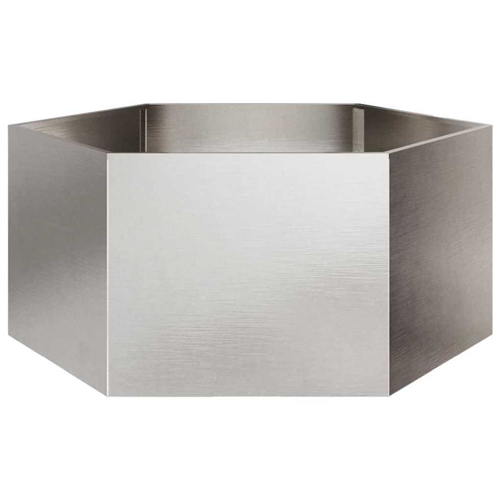 Garden Planter Hexagon 104x90x45 cm Stainless Steel