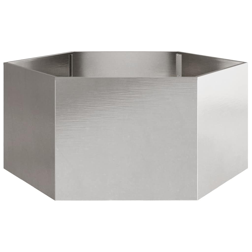 Garden Planter Hexagon 104x90x45 cm Stainless Steel