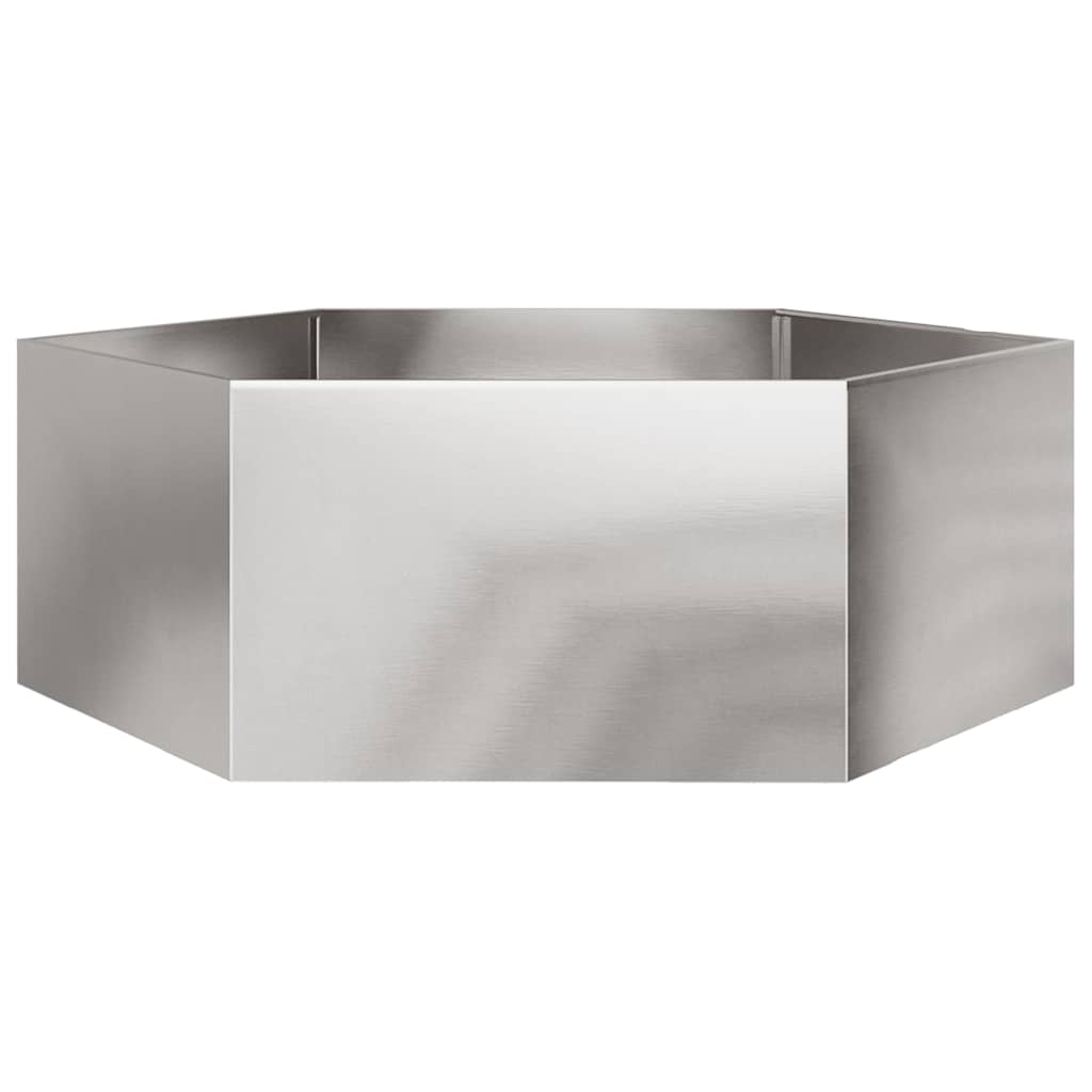 Garden Planter Hexagon 138x120x45 cm Stainless Steel