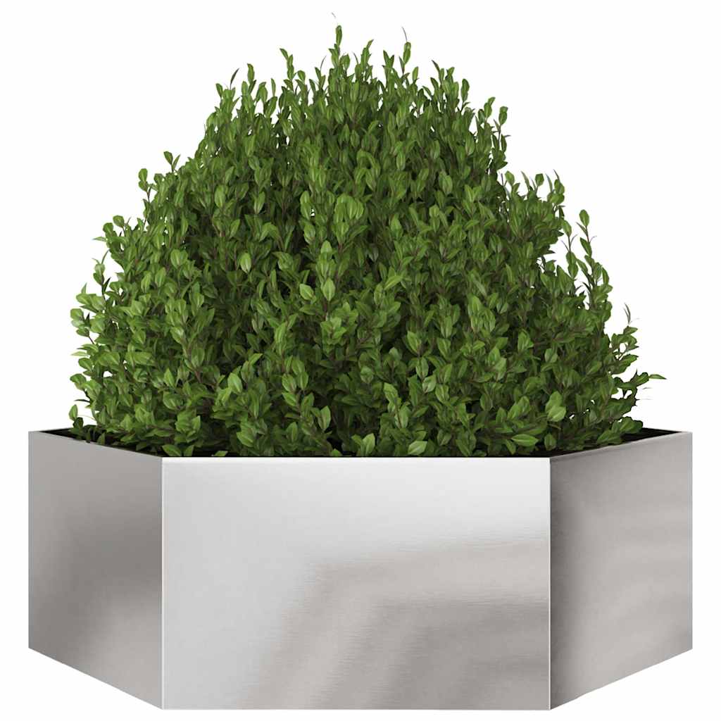 Garden Planter Hexagon 138x120x45 cm Stainless Steel