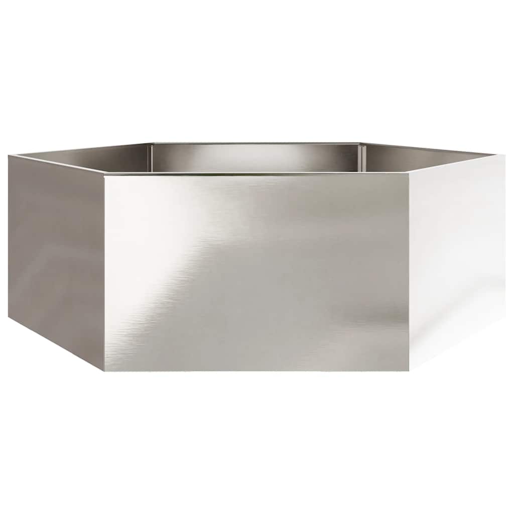 Garden Planter Hexagon 138x120x45 cm Stainless Steel