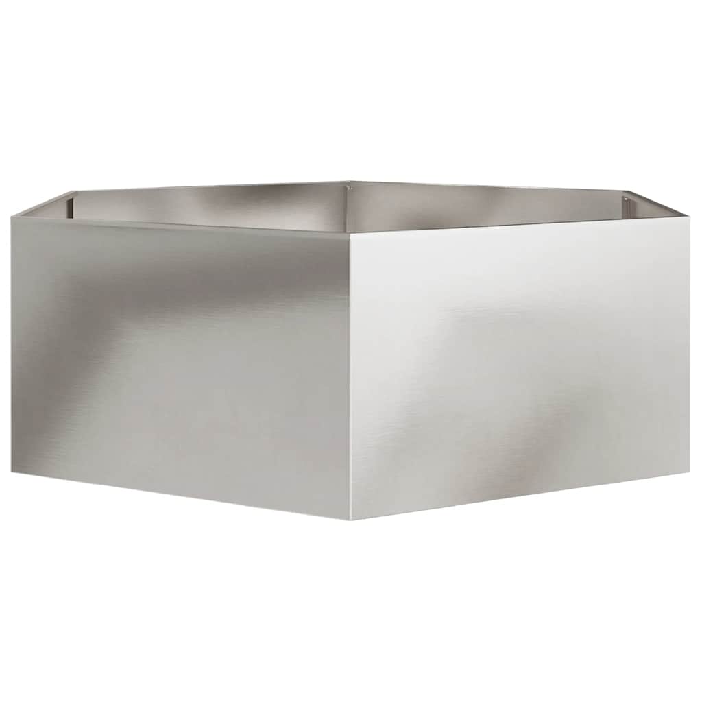 Garden Planter Hexagon 138x120x45 cm Stainless Steel