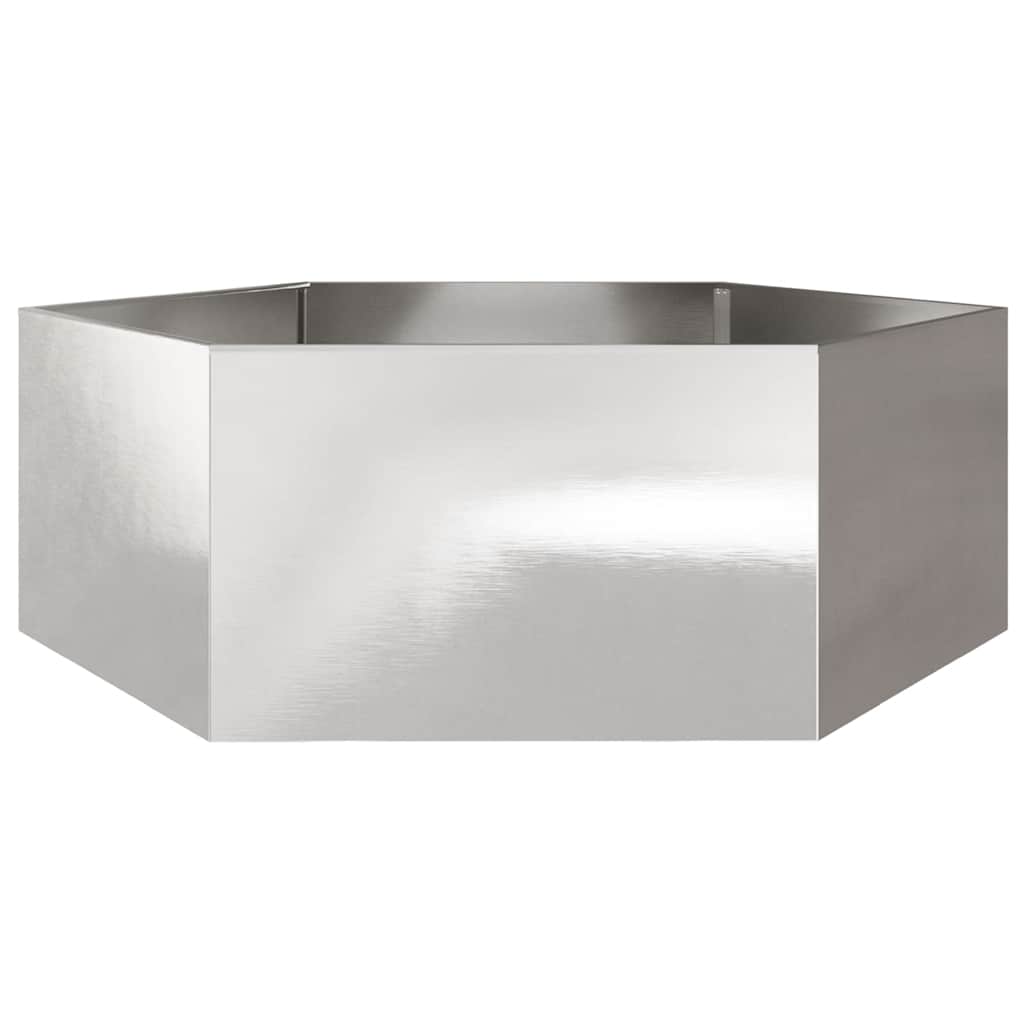 Garden Planter Hexagon 138x120x45 cm Stainless Steel