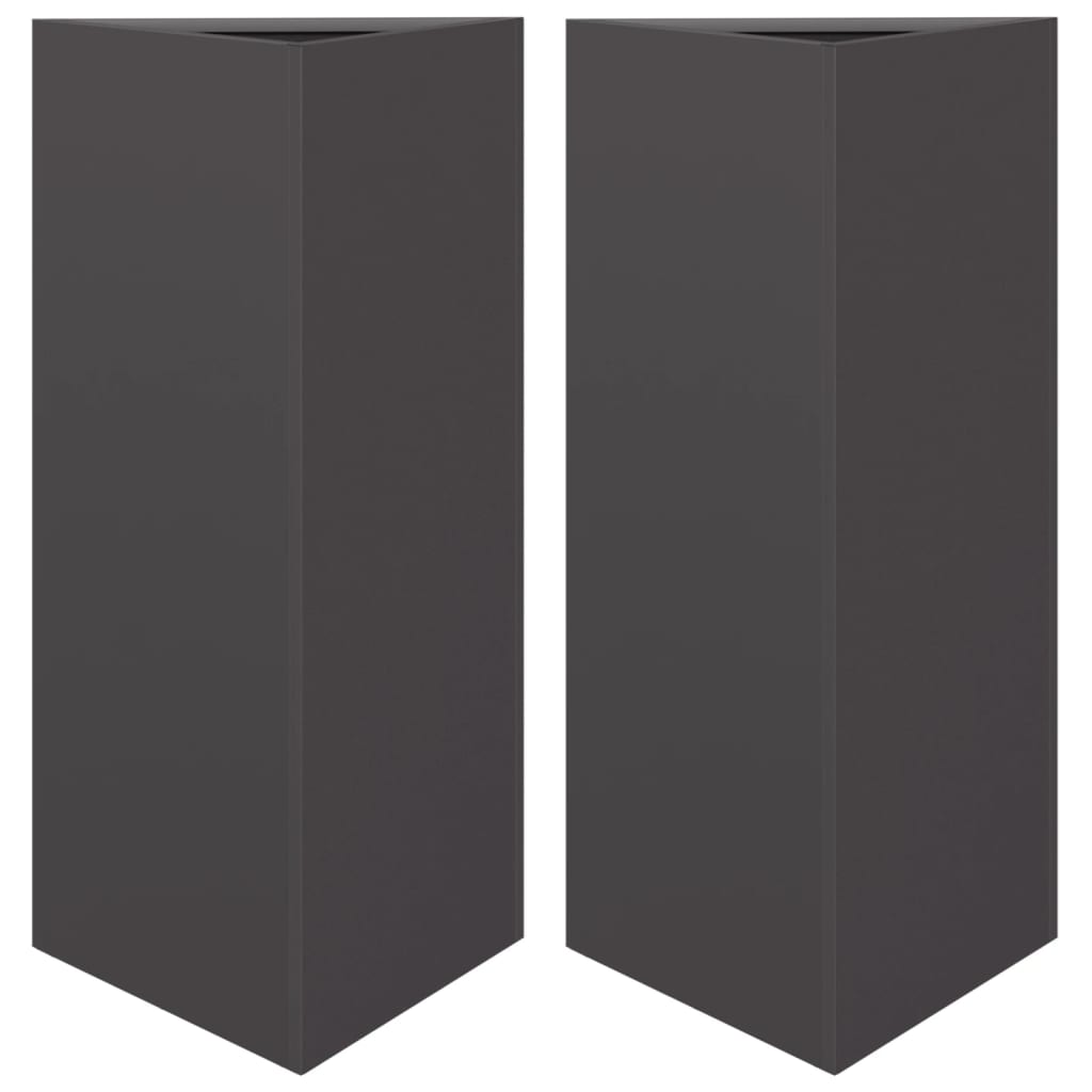 Garden Planters 2 pcs Black Triangular 40x34.5x70 cm Steel