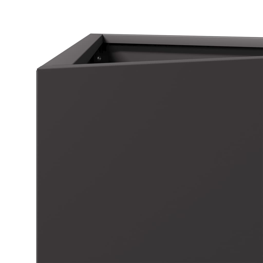 Garden Planters 2 pcs Black Triangular 40x34.5x70 cm Steel