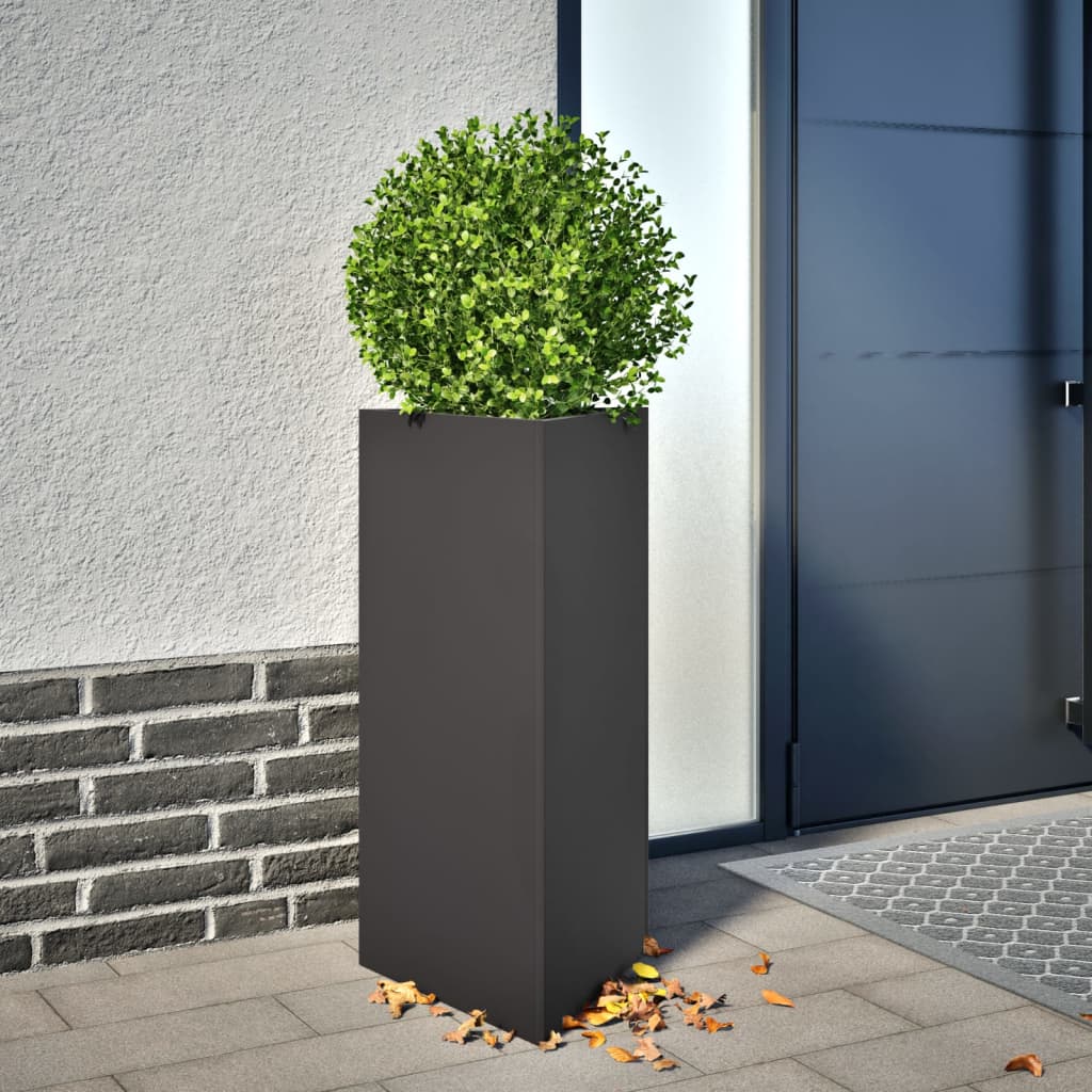 Garden Planters 2 pcs Black Triangular 40x34.5x70 cm Steel