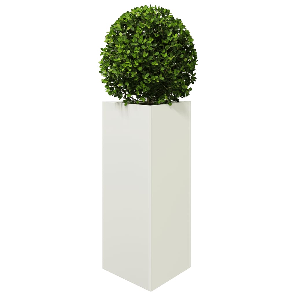 Garden Planter White Triangular 40x34.5x70 cm Steel