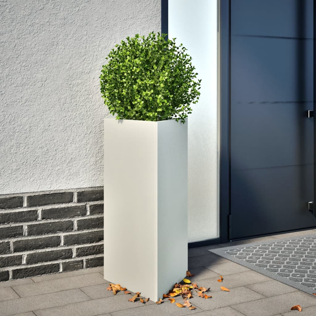 Garden Planter White Triangular 40x34.5x70 cm Steel