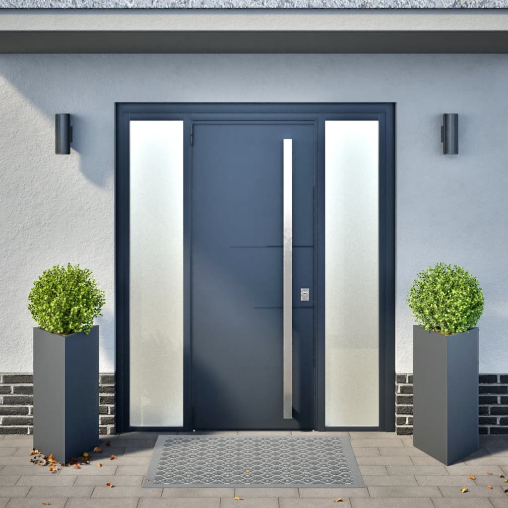 Garden Planters 2 pcs Anthracite Triangular 40x34.5x70 cm Steel