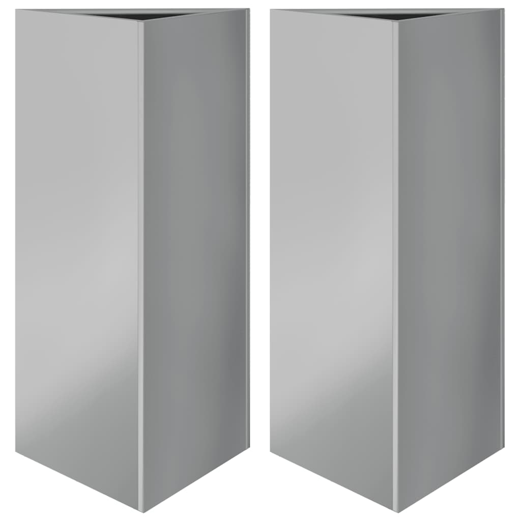 Garden Planters 2 pcs Triangular 40x40x75 cm Galvanized Steel