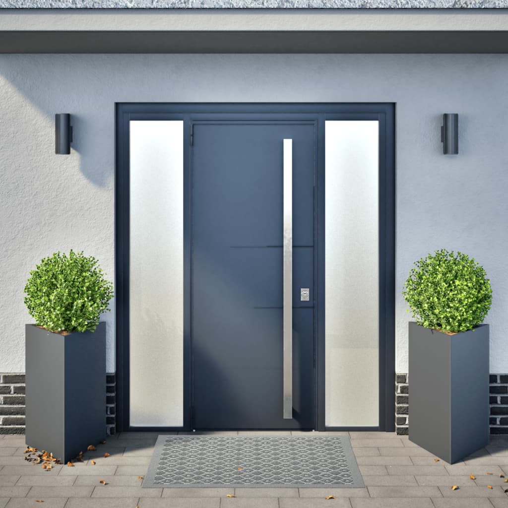 Garden Planters 2 pcs Anthracite Triangular 50x43x75 cm Steel