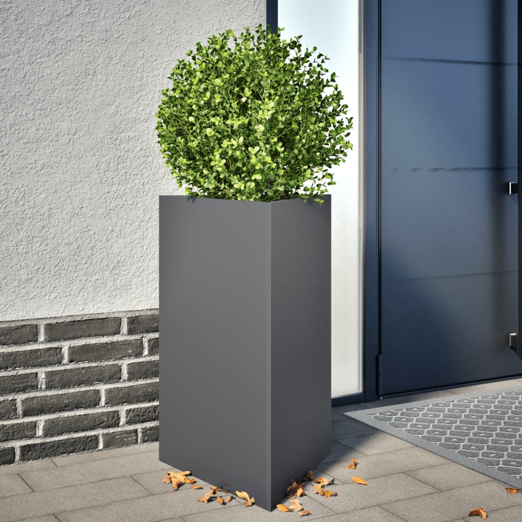 Garden Planters 2 pcs Anthracite Triangular 50x43x75 cm Steel