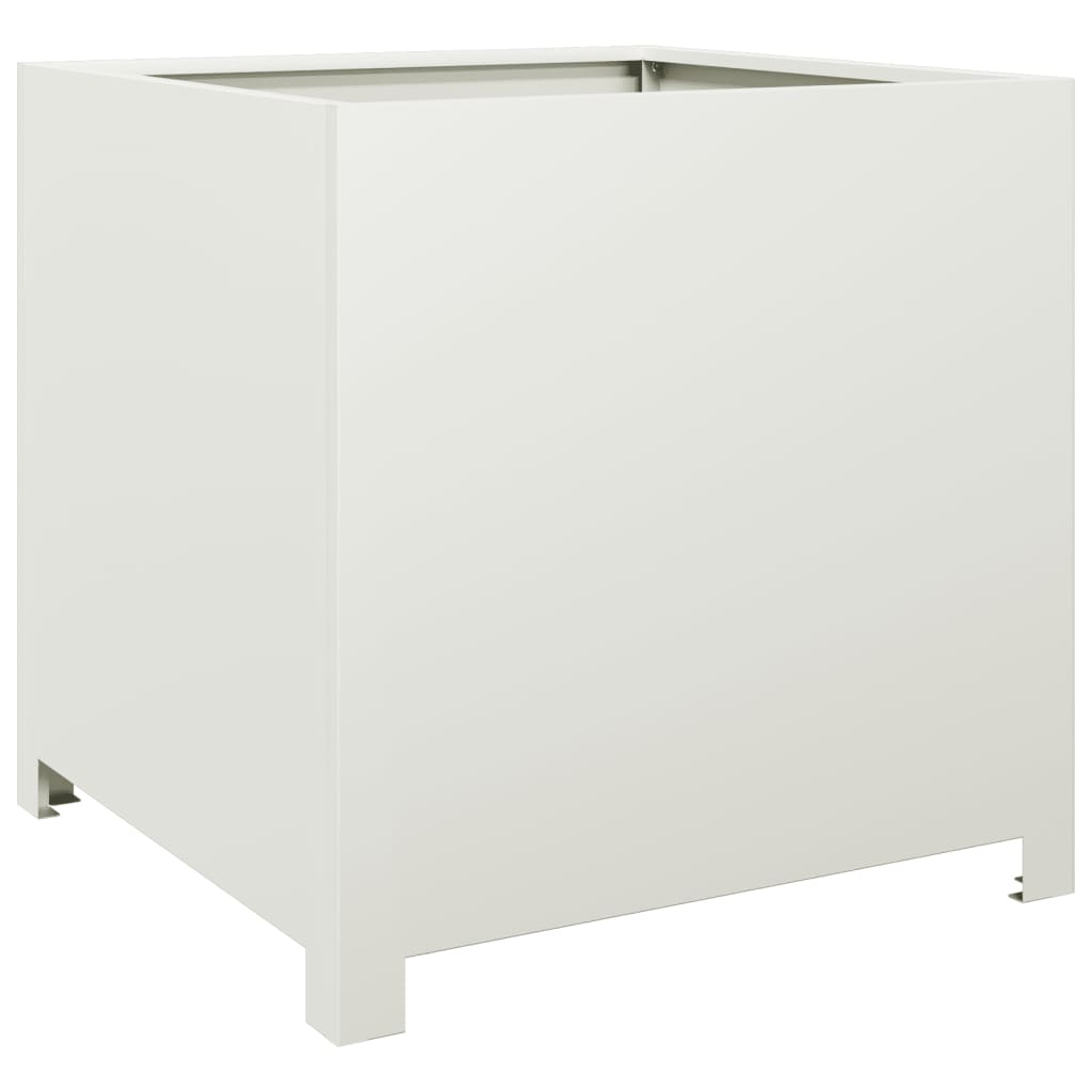 Garden Planter White 50x50x50 cm Steel