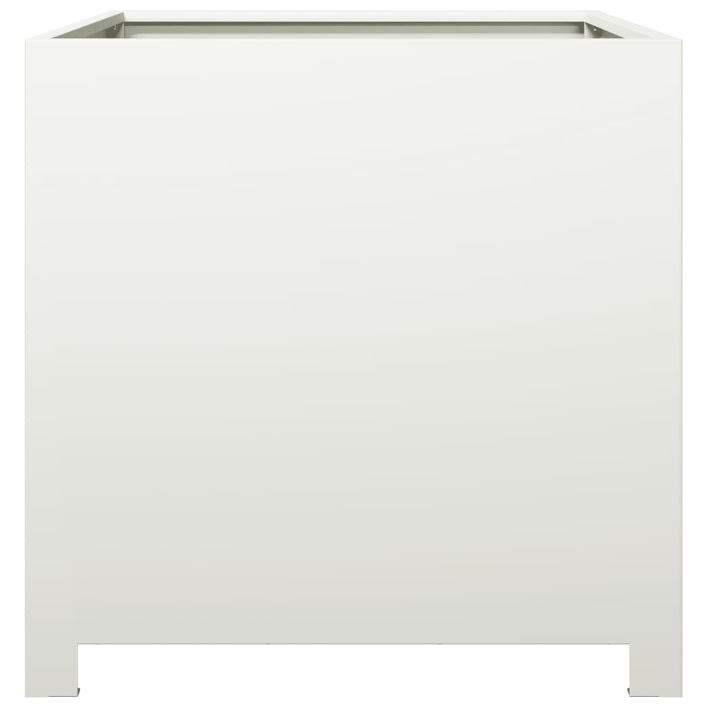 Garden Planter White 50x50x50 cm Steel