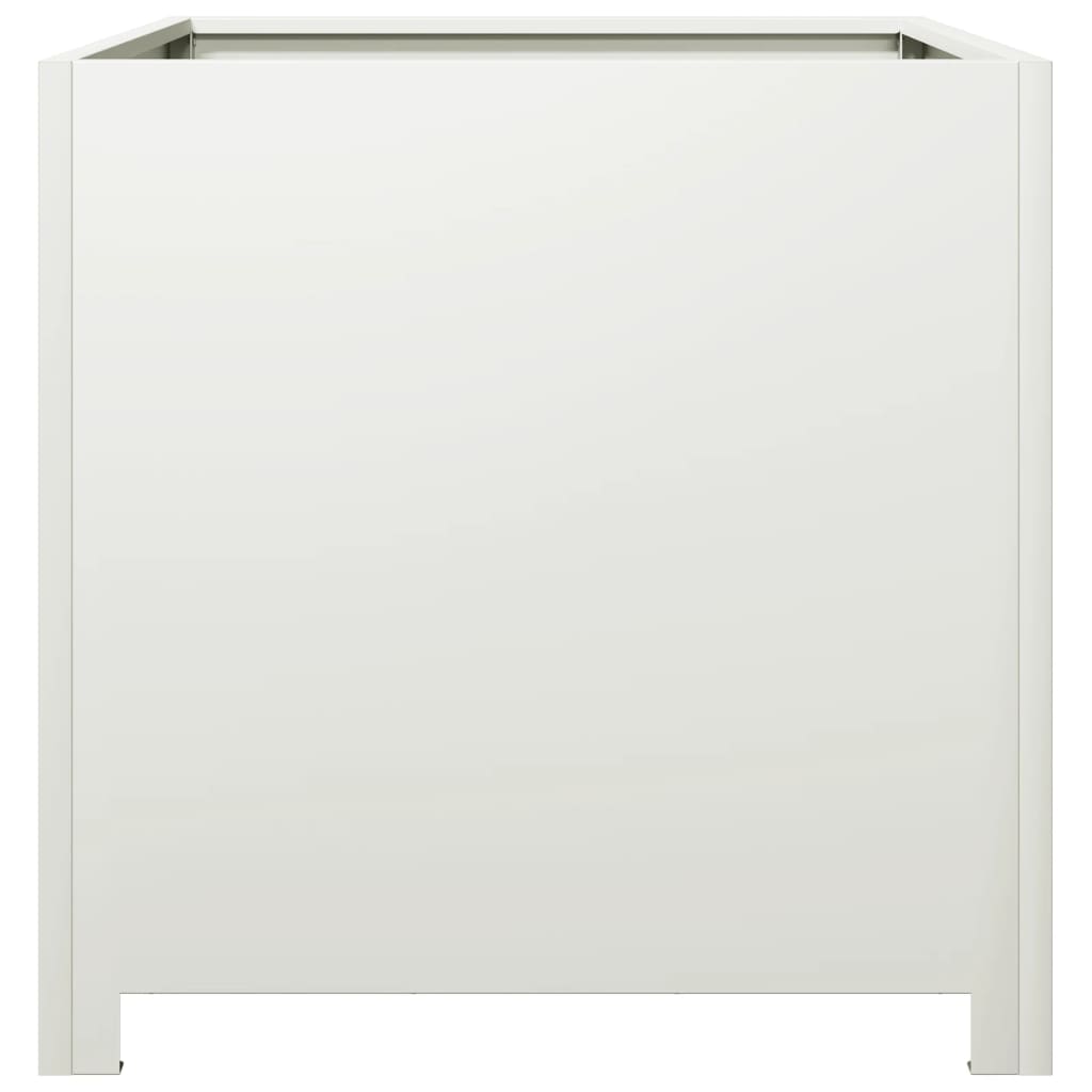 Garden Planter White 50x50x50 cm Steel