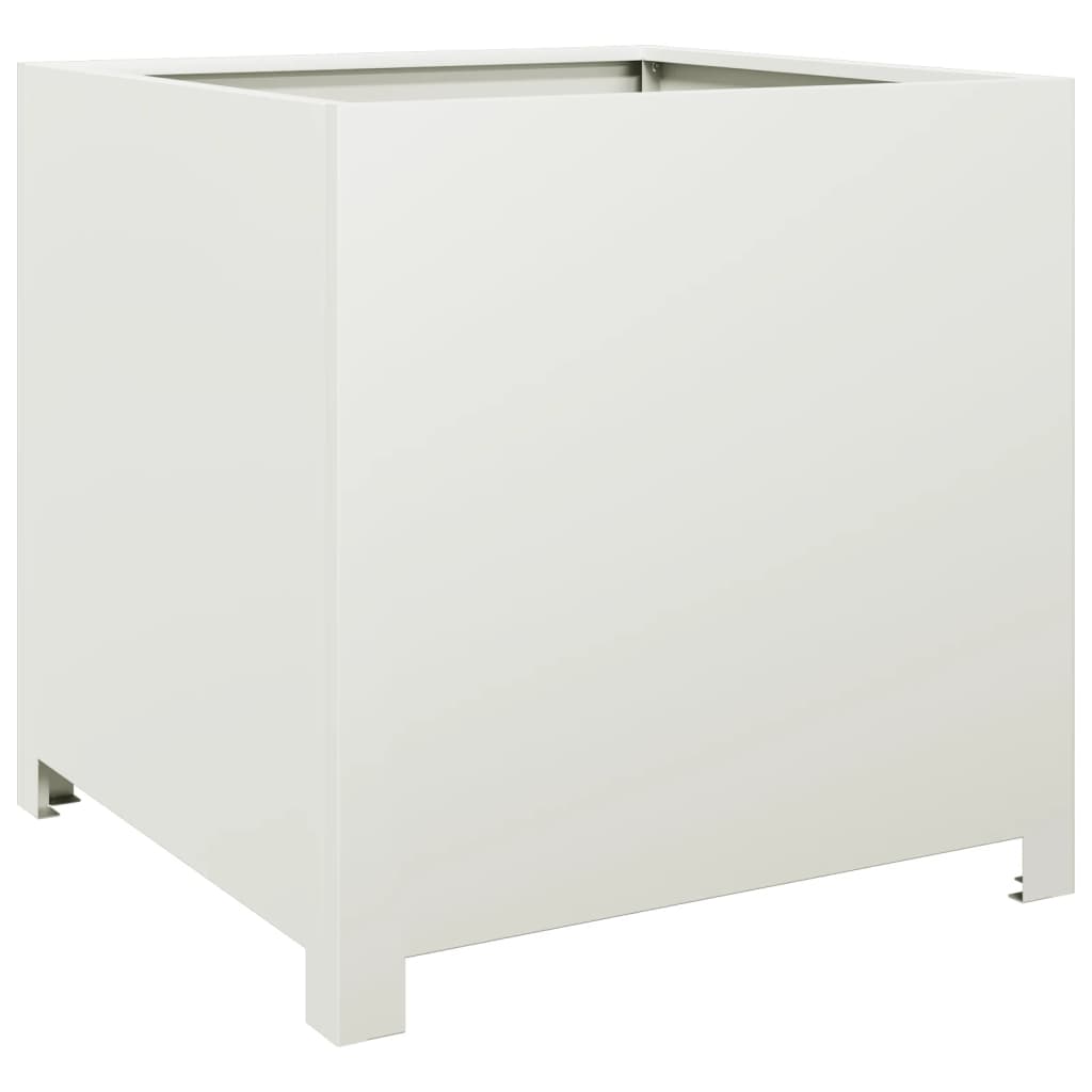 Garden Planter White 50x50x50 cm Steel