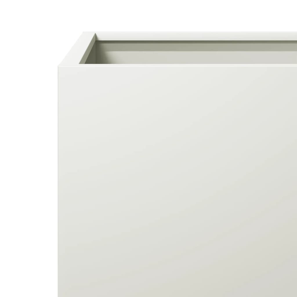 Garden Planter White 50x50x50 cm Steel