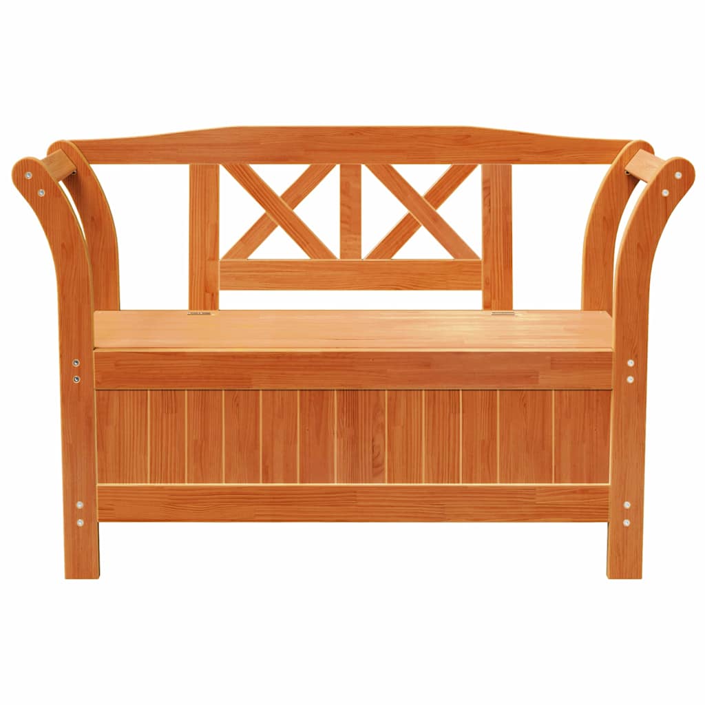 Garden Storage Bench Brown 119 x 76 x 44cm Solid pine wood