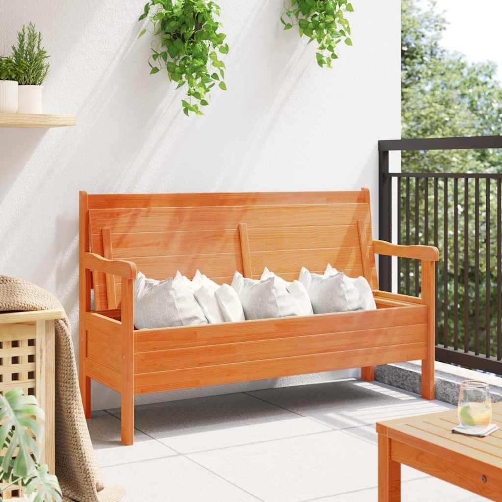 Outdoor Bench Brown 119 x 76 x 44cm Solid pine wood