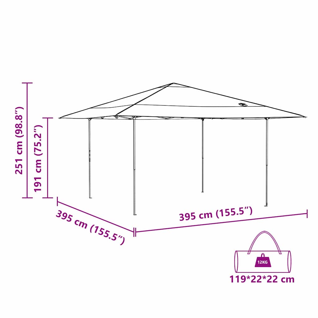 Pop-up Canopy Tent Orange 400 x 400 cm Fabric