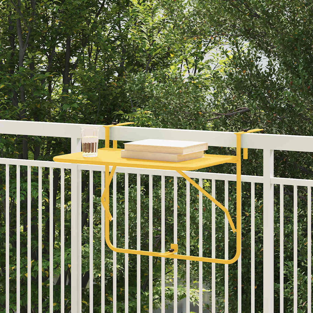 Hanging Balcony Table Mustard 60 x 39 x 65 cm Steel
