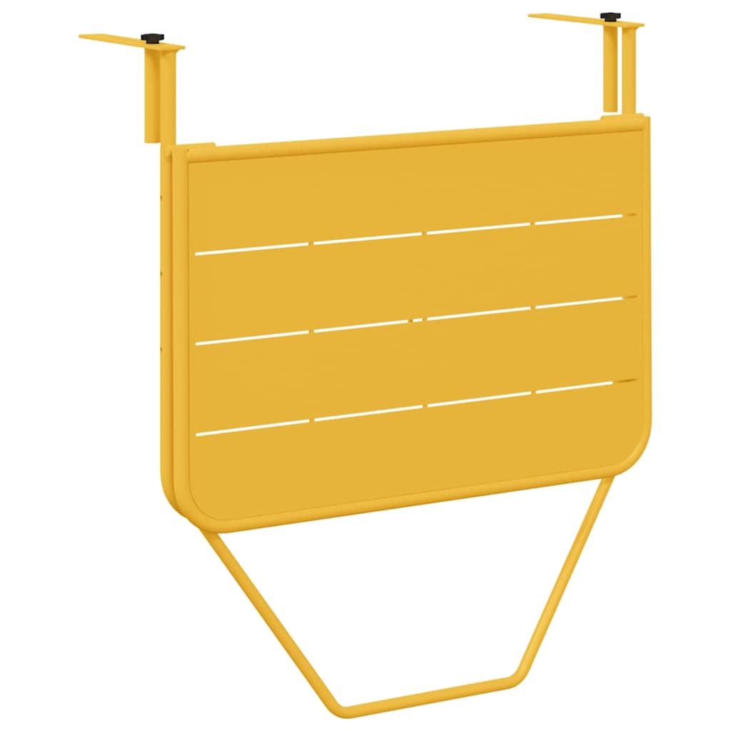 Hanging Balcony Table Mustard 60 x 39 x 65 cm Steel