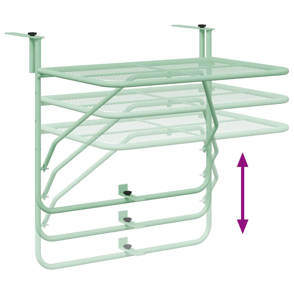 Hanging Balcony Table Mint green 60 x 39 x 65 cm Steel