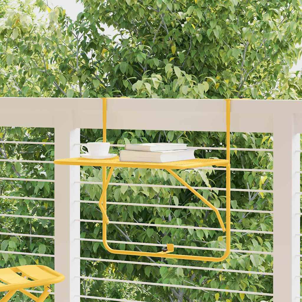 Hanging Balcony Table Mustard 60 x 39 x 65 cm Steel