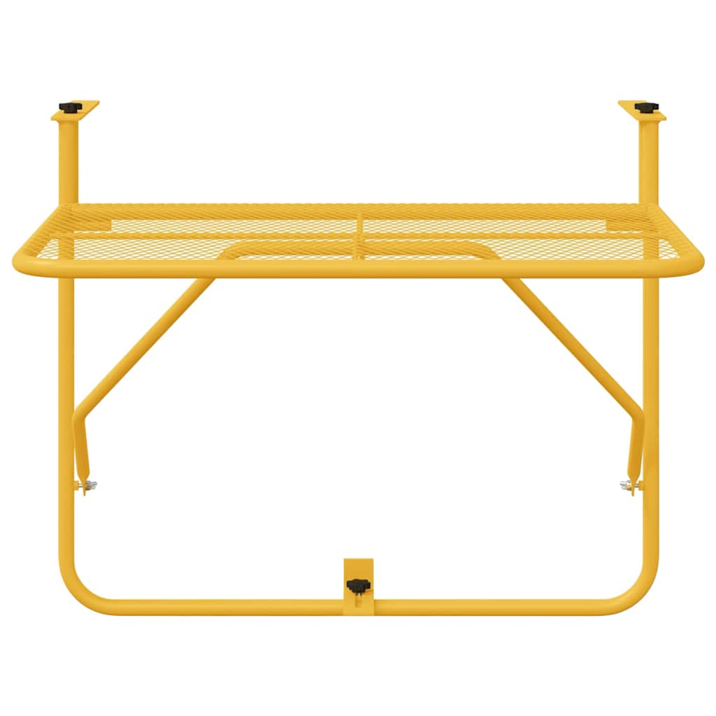 Hanging Balcony Table Mustard 60 x 39 x 65 cm Steel