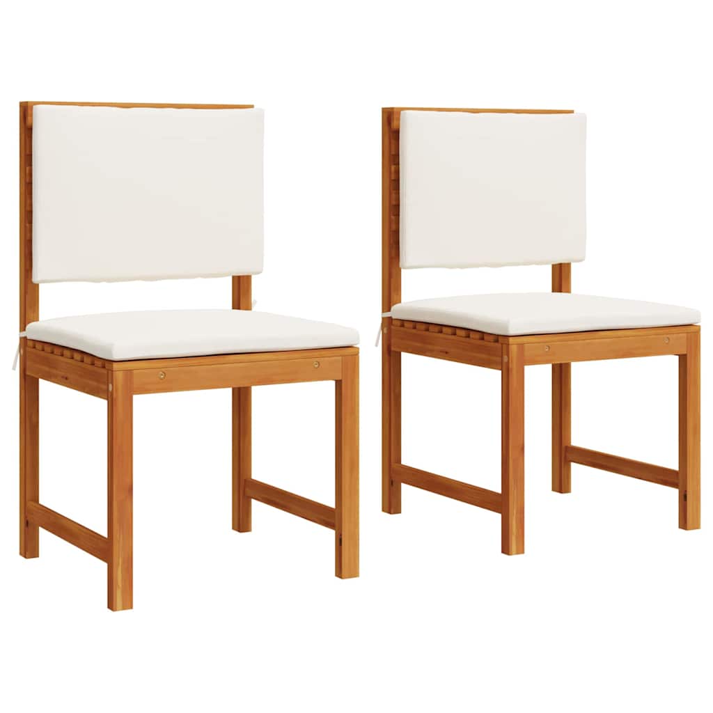 Armless Garden Chair 2 pcs Brown Solid Acacia wood